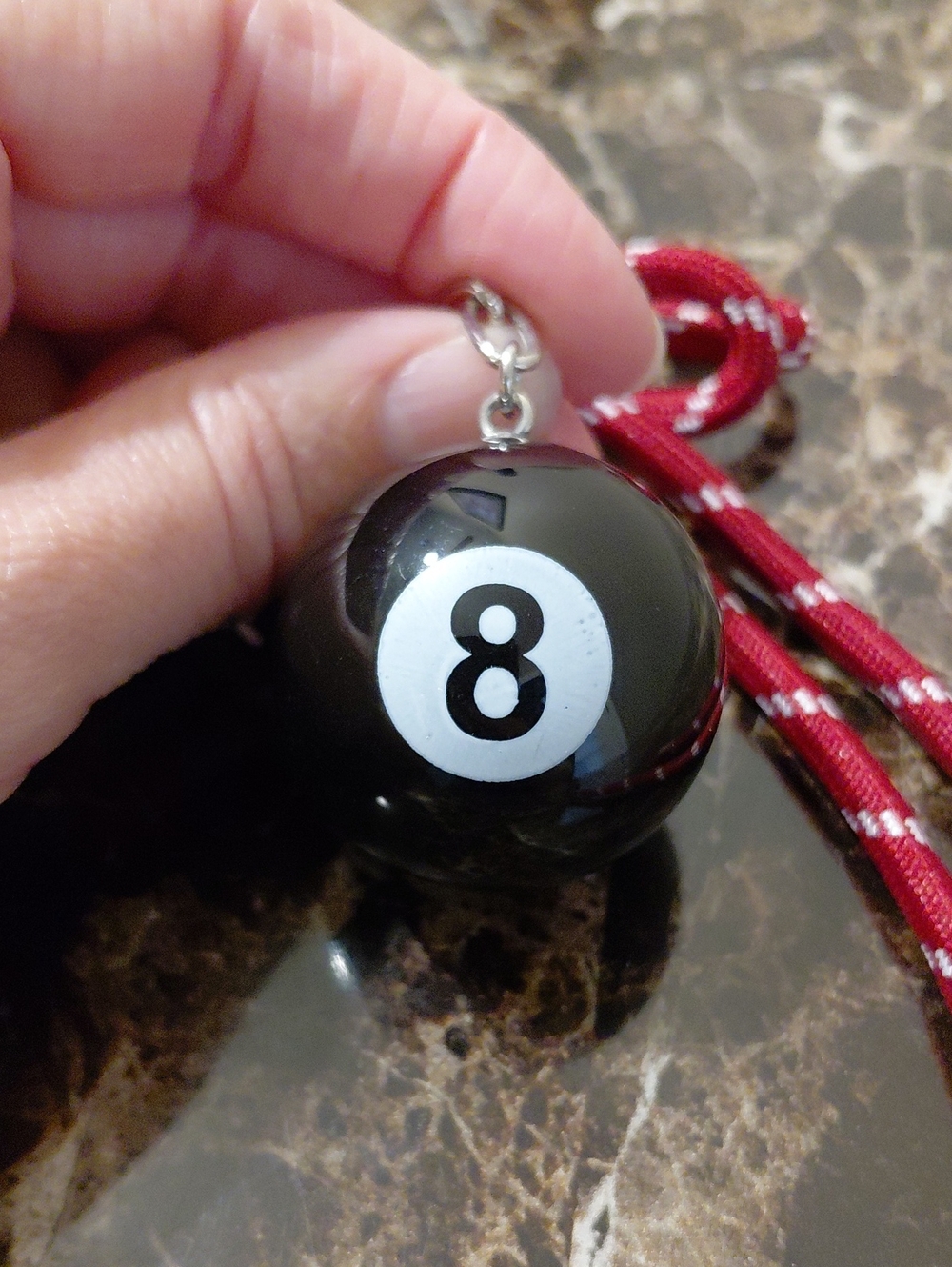NWOT Piper K Feeling Lucky 8 Ball Dice Cards Bag Charm & Key Chain - Picture 2 of 4